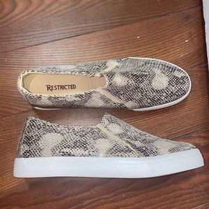 snakeskin slip-on sneakers